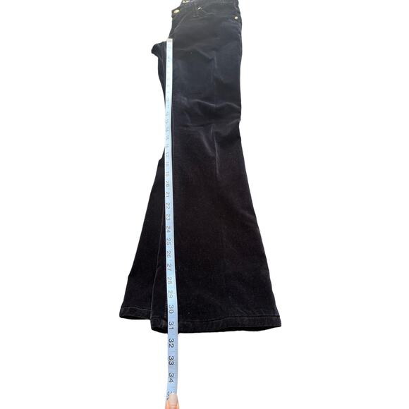 Robin's Jean Casual Black Velvet Studded Grunge Garbot Bootcut Pants Size 29 - Picture 12 of 13